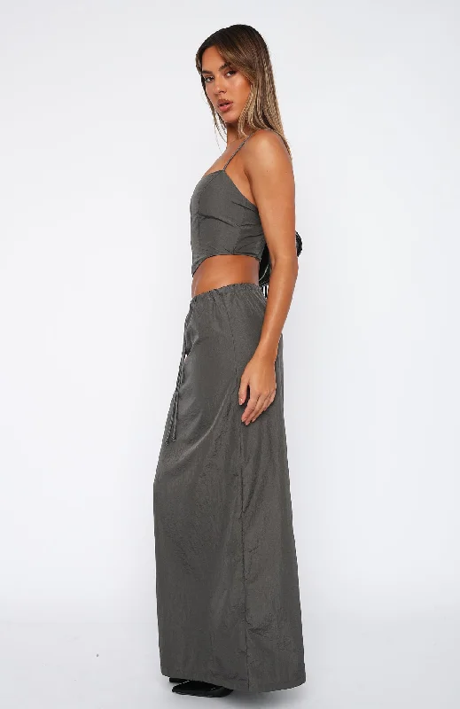 Songs Of Mine Maxi Skirt Charcoal