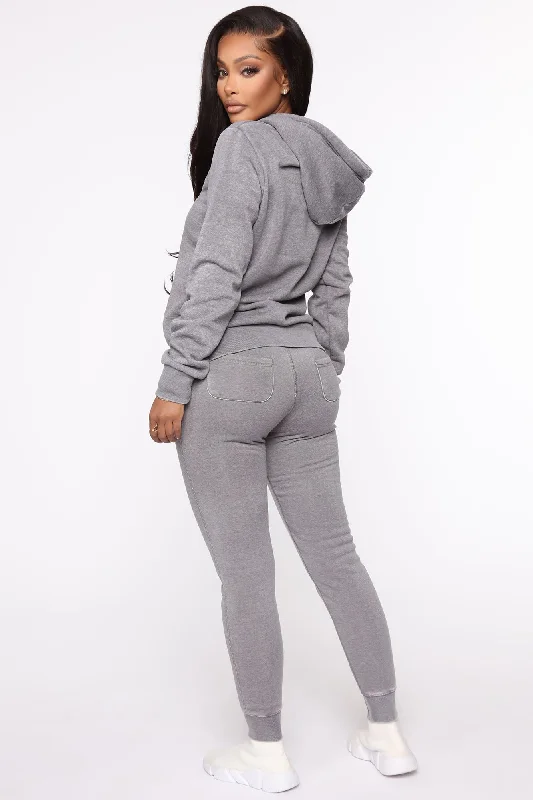 Sweet Dreams Mineral Wash Hoodie - Heather Grey