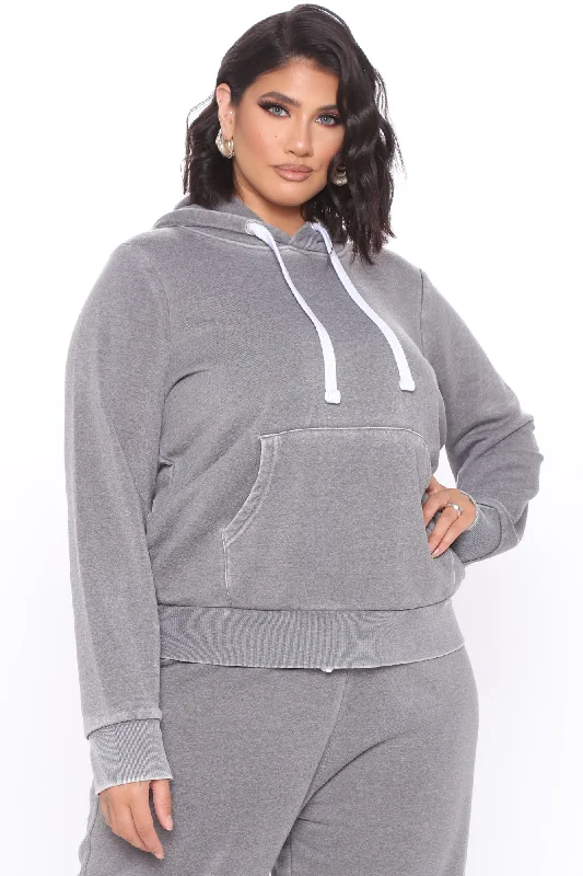 Sweet Dreams Mineral Wash Hoodie - Heather Grey