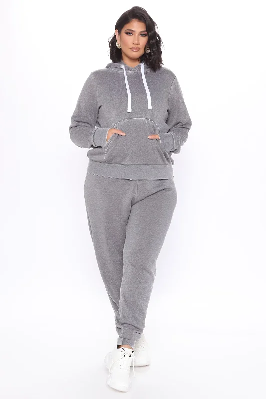 Sweet Dreams Mineral Wash Hoodie - Heather Grey