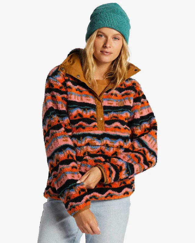 Switchback Mock Neck Fleece - Papaya