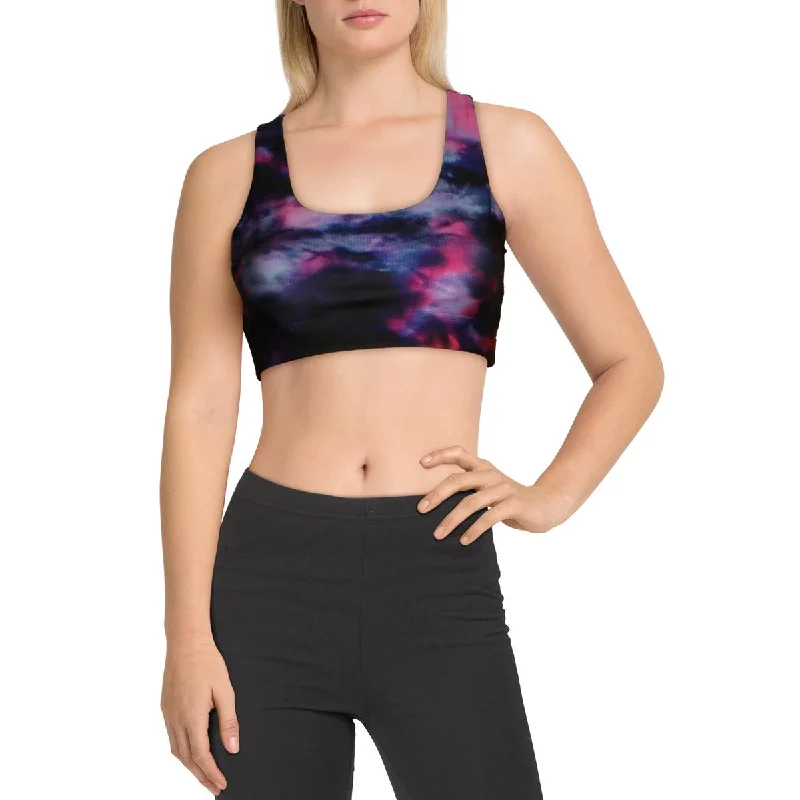 Terez Women's Printed Reversible Scoopneck Racerback Activewear Sports Bra