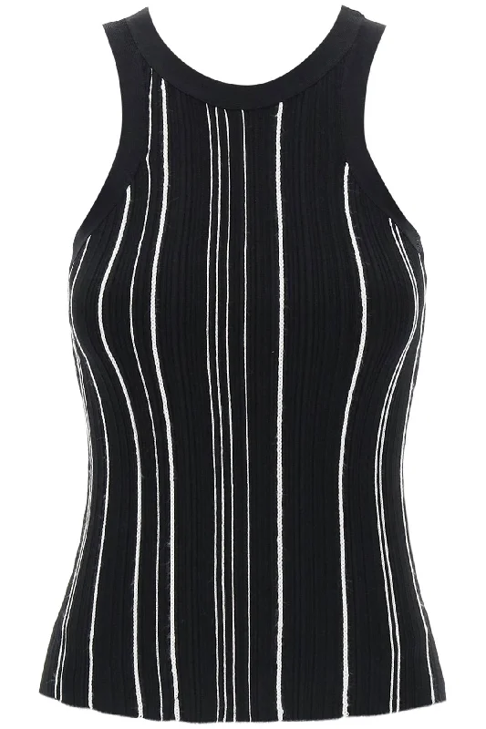 Toteme ribbed knit tank top with spaghetti 242 WRT2292 YA0044 BLACK