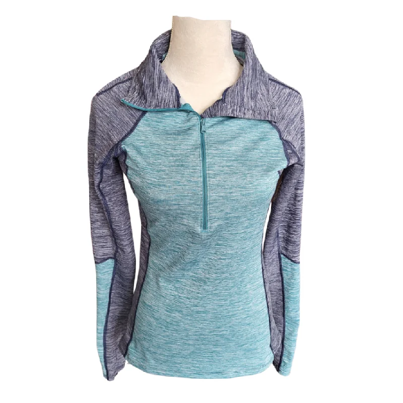 Under Armour Navy and Teal Heather 1/4 Zip Mock Neck Pullover Size M