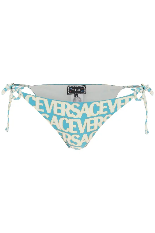 Versace versace allover bikini bottom 1001407 1A08162 TURQUOISE AVORY