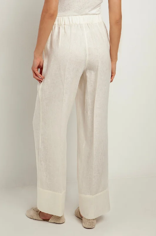 Wide Leg Linen Trouser Natural