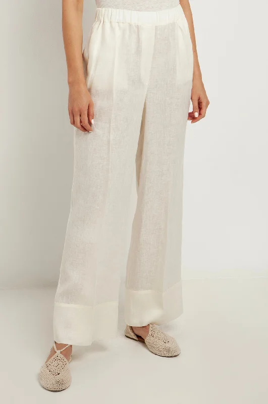 Wide Leg Linen Trouser Natural