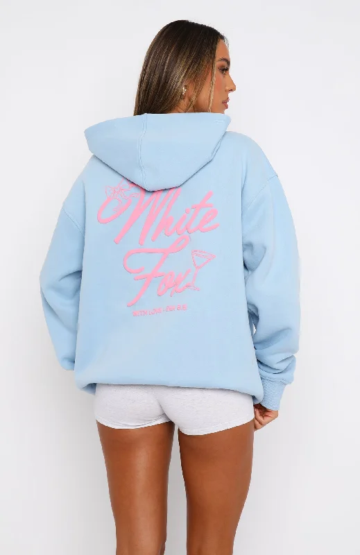 With Love & Kisses Oversized Hoodie Baby Blue