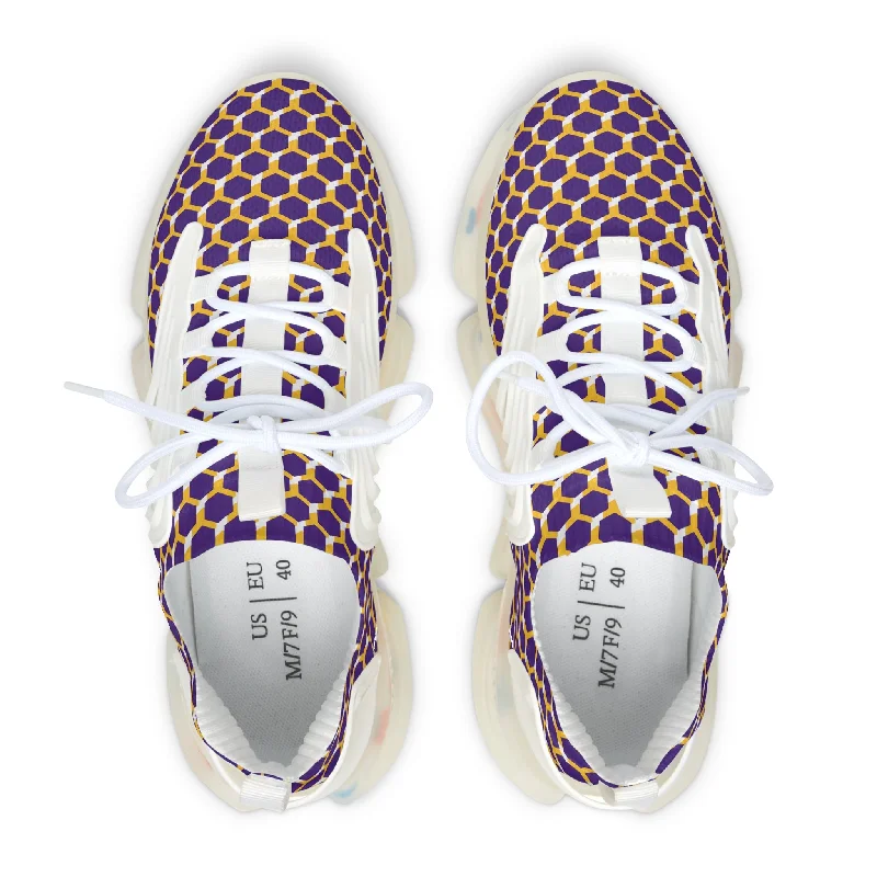 Women's Mesh Sneakers - Purple/Gold Hex