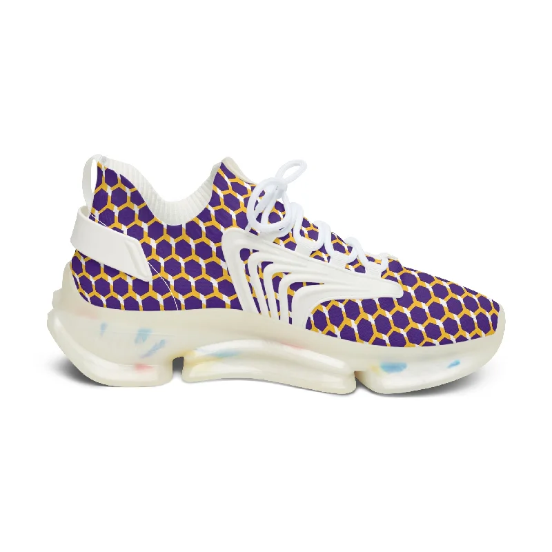 Women's Mesh Sneakers - Purple/Gold Hex