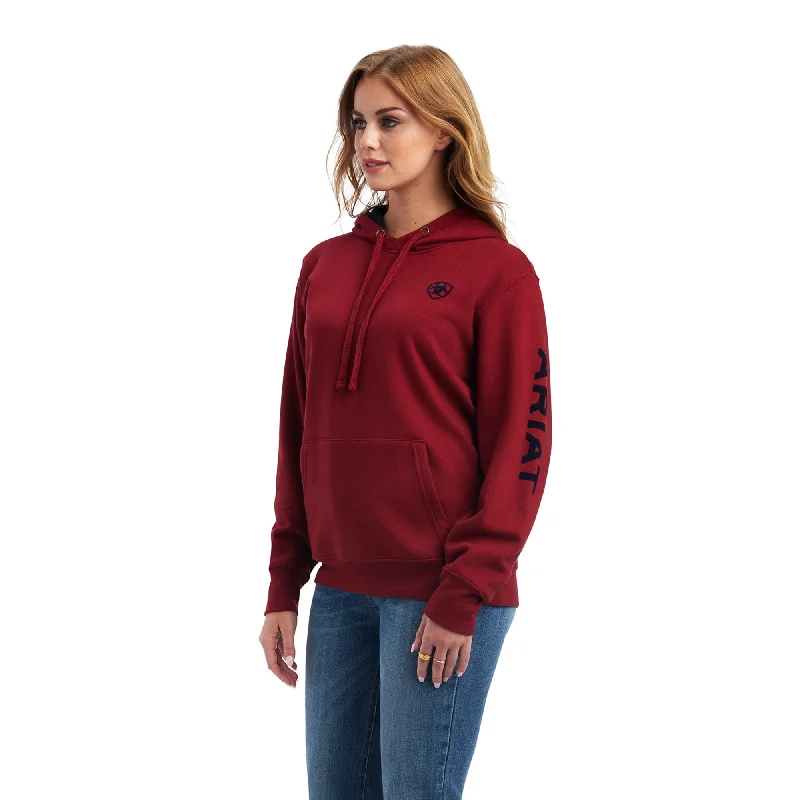 10038909 Ariat Women's REAL Arm Logo Hood Rhubarb